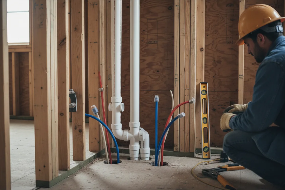 Drain and supply rough-in during Toilet Repair and Installation in Hopewell